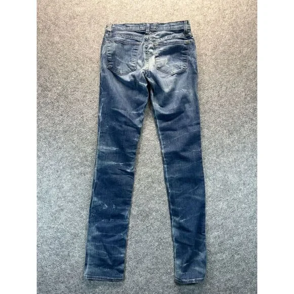 J Brand Jeans Women's‎ 27 Skinny Acid Wash Medium Blue Stretch Denim Low Rise - Picture 12 of 15
